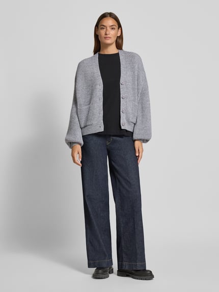 DRYKORN Oversized gebreid jack met wol Middengrijs gemêleerd - 1