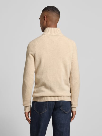 Tommy Hilfiger Regular Fit Troyer aus reiner Wolle Offwhite 5