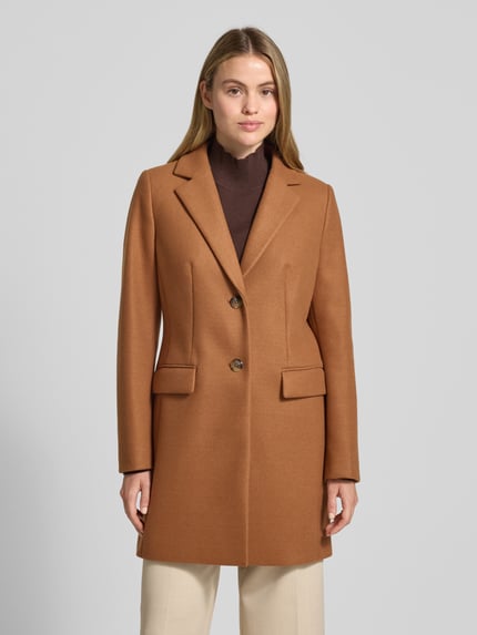 Christian Berg Woman Selection Mantel met reverskraag en klepzakken Lichtbruin - 4