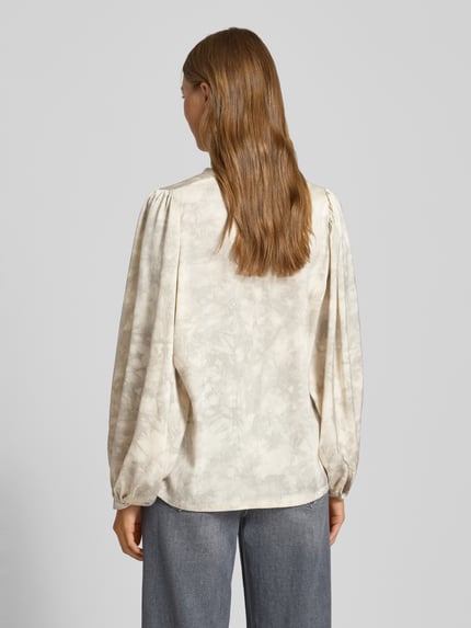 Neo Noir Blouse met ballonmouwen en serafinohals Wit - 5