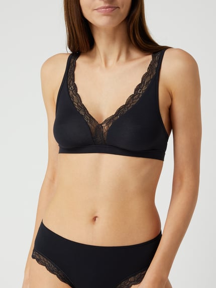 HANRO Bralette met stretch model 'Cotton Lace' Zwart - 4