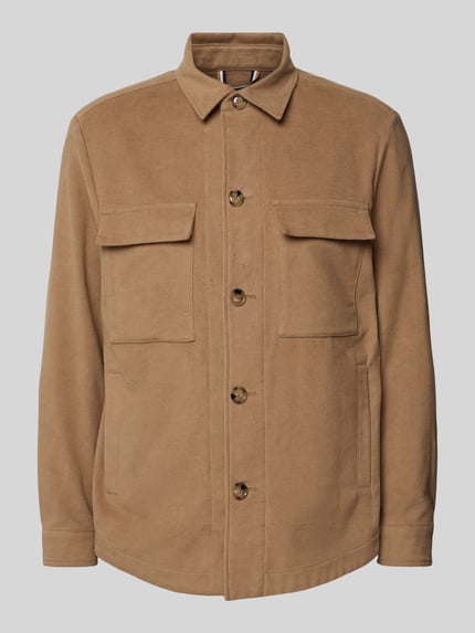 BOSS Hemdjacke mit Brusttaschen Modell 'Carper' Beige 2
