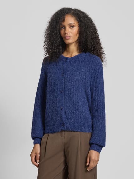 Fynch-Hatton Loose Fit Strickjacke aus Alpaka-Mix mit Woll-Anteil Marine 4