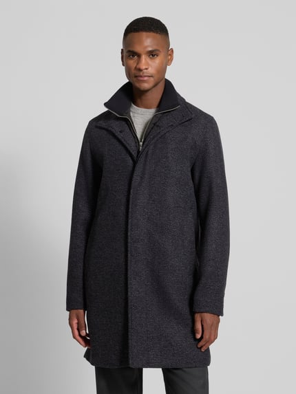 JACK & JONES Premium Mantel aus Woll-Mix mit Stehkragen und Eingrifftaschen Anthrazit Melange 4