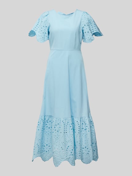 Selected Maxi-jurk met ajourpatroon Bleu - 2