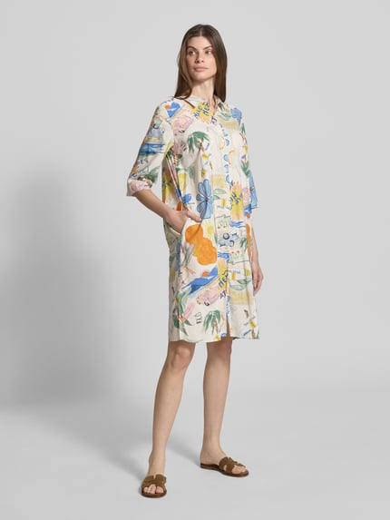 Smith and Soul Knielanges Hemdblusenkleid im Allover-Look Weiss 1