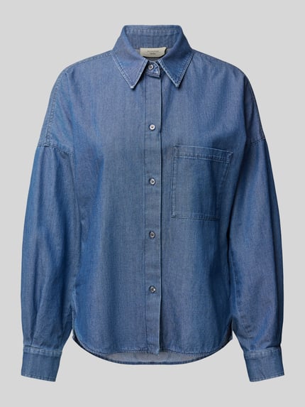 Weekend Max Mara Relaxed fit jeansblouse met borstzak, model 'NETTARE' Jeansblauw - 2