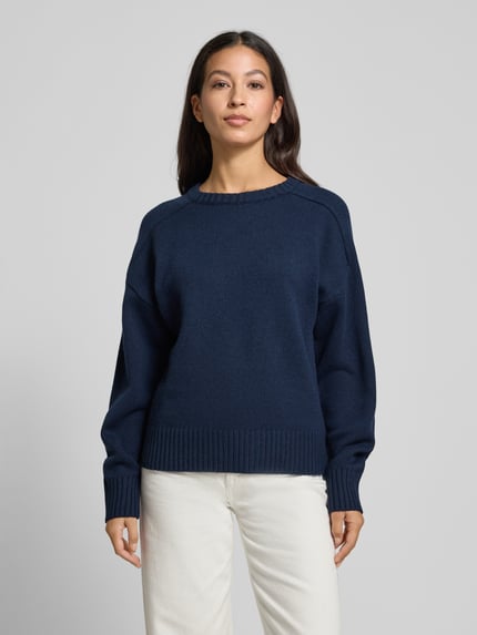 GUIDO MARIA KRETSCHMER WOMAN Sweter z dzianiny z okrągłym dekoltem model ‘Ester’ Granatowy 4