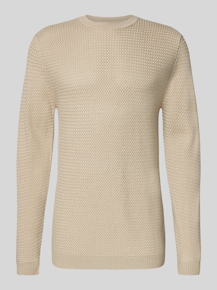CG – CLUB of GENTS Strickpullover aus Woll-Mix mit Rundhalsausschnitt Offwhite 2