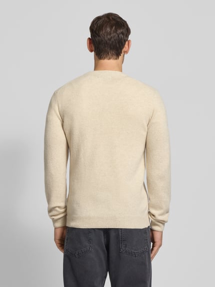 Casual Friday Sweter z dzianiny z mieszanki wełny model ‘KARL’ Złamany biały 5