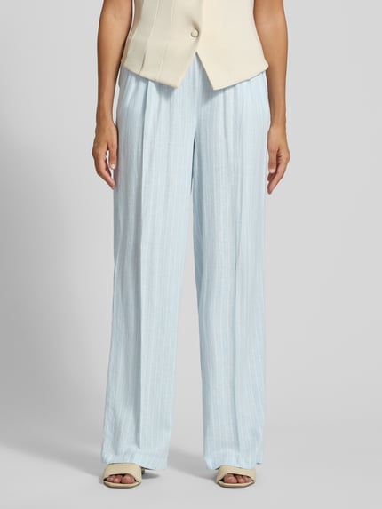 s.Oliver RED LABEL relaxed fit wijdte broek van mix van linnen en viscose Lichtblauw - 4
