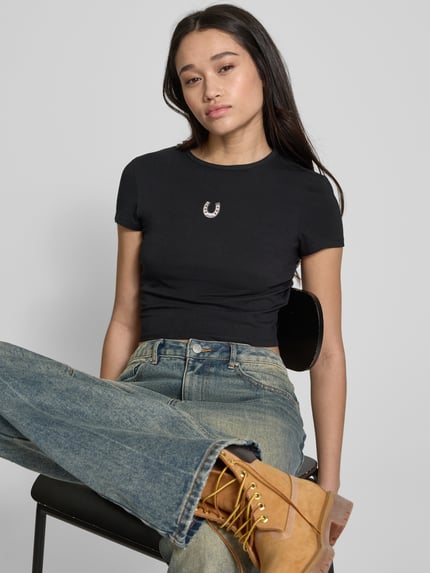 REVIEW T-Shirt mit Label-Stitching Black 3