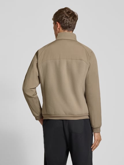 BOSS Green Regular Fit Fleecejacke mit Cord-Partien Modell 'Cord Fleece' Sand 5