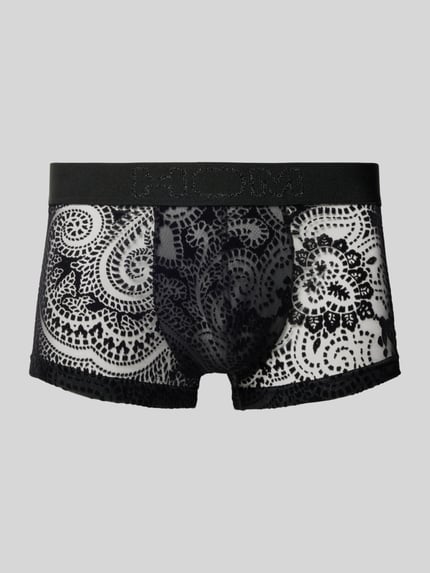 HOM Slim Fit Trunks in semitransparentem Design Modell 'Rhapsody' BLACK 1