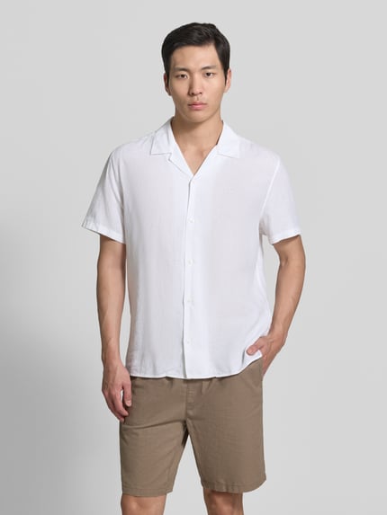 CK Calvin Klein regular fit vrijetijdsoverhemd van mix van linnen en lyocell Wit - 4
