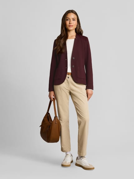 Tom Tailor Regular Fit Blazer mit aufgesetzten Taschen Bordeaux 1