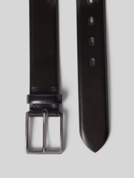 Produktfoto, Gürtel aus Leder mit Dornschließe von bugatti, Herren Gürtel in Schwarz, klassische Form, Breite 3,5 cm, glatte Struktur