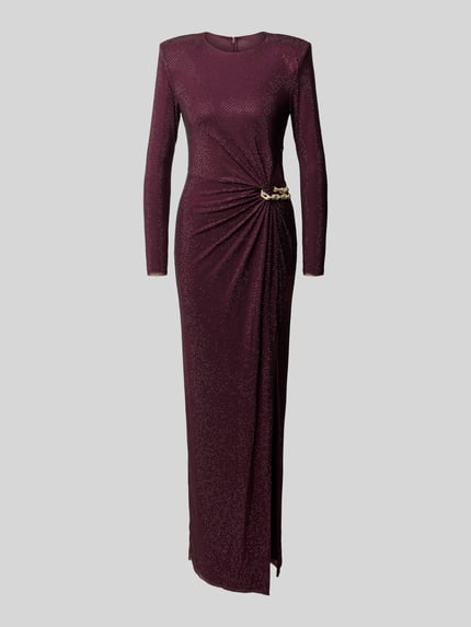 Self-Portrait Abendkleid mit Raffung und Schnallendetail Lila 2