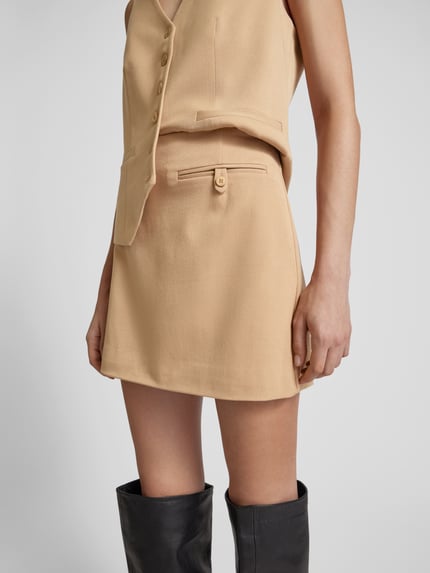Staud spódnica mini z zamkiem błyskawicznym Camel 3
