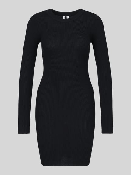 PIECES Strickkleid mit Rippstruktur BLACK 2