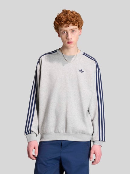 adidas Originals Bluza o kroju relaxed fit z mieszanki bawełny Średnioszary melanż 3