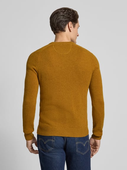 MCNEAL Regular Fit Strickpullover aus reiner Wolle Senf 5