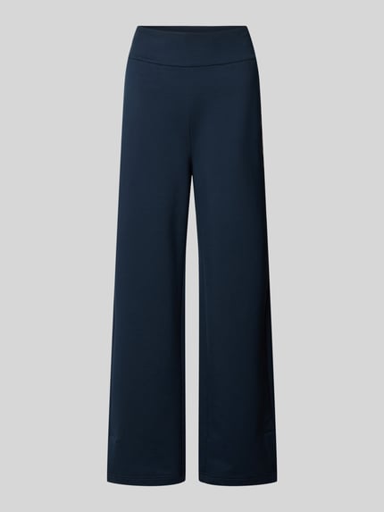 Produktfoto, Hose mit elastischem Bund Modell 'ANNY' von FIRE + ICE, dunkelblau, Wide Leg, Baumwoll-Mix mit Stretch-Anteil, glatte Oberfläche