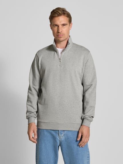 Les Deux Sweatshirt met schipperskraag, model 'Norregaard' Lichtgrijs gemêleerd - 4