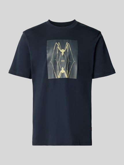 Produktfoto, Regular Fit T-Shirt aus reiner Baumwolle Modell 'TE_CREATURE' von BOSS Orange, jednokolorowy dżersej z nadrukiem z motywem na przodzie