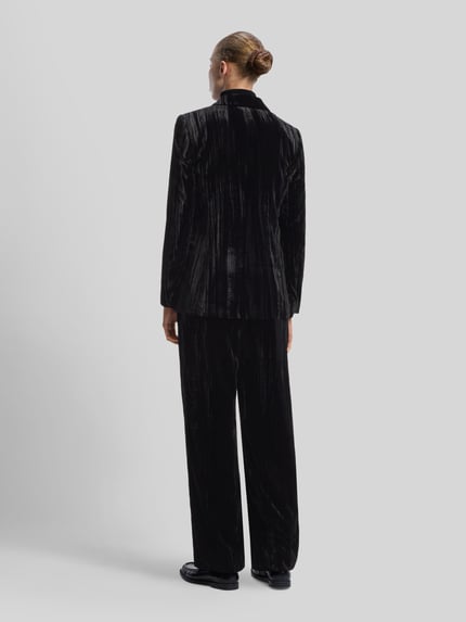 HUGO Regular Fit Longblazer mit Samtoptik Black 5
