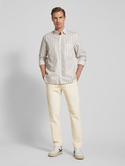 Tommy Hilfiger Regular fit chino met structuurmotief, model 'HARLEM' Beige - 1