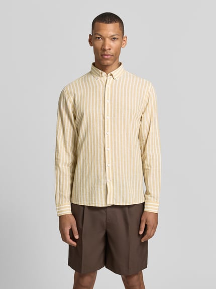 Lindbergh Relaxed Fit Freizeithemd mit Button-Down-Kragen Sand 4