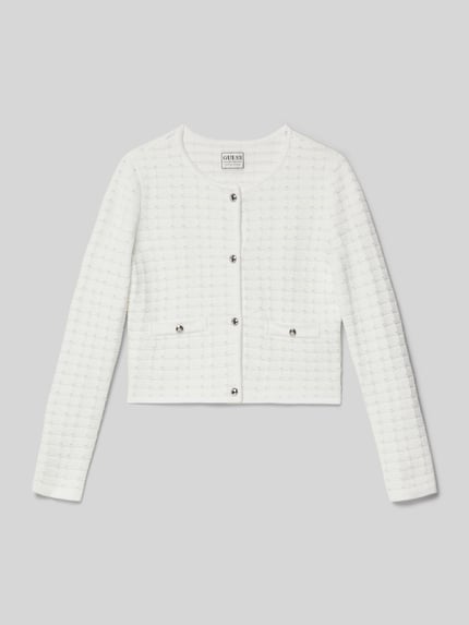 GUESS Strickjacke mit Knopfleiste Modell 'CEREMONY' Weiss 1