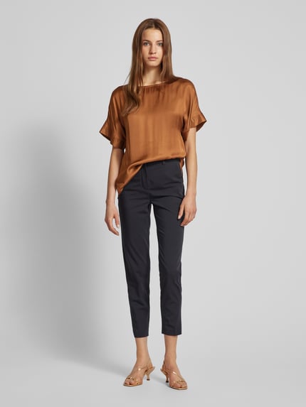 Stefanel Blouseshirt in effen design Middenbruin - 1