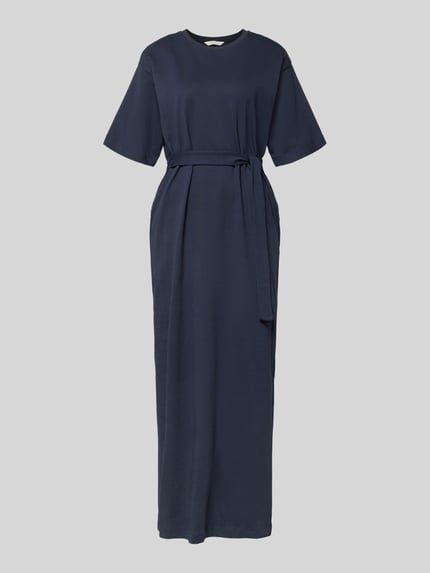 Selected Loose Fit Maxikleid aus reiner Baumwolle Modell ' ESSENTIAL' Marine 2