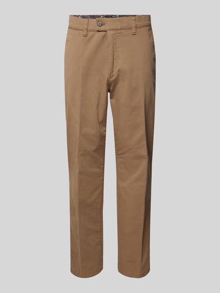 EUREX by Brax comfort fit stoffen broek met Franse steekzakken model 'JIM' Beige - 2