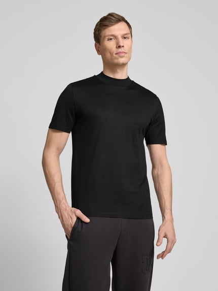 HUGO t-shirt o kroju slim fit z czystej bawełny model 'DIMERSOM' Czarny 4