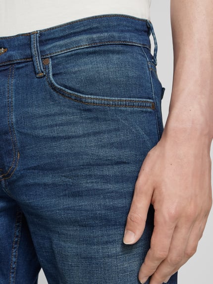 Marc O'Polo Shaped fit jeans in used-look, model 'SJÖBO' Donkerblauw - 3
