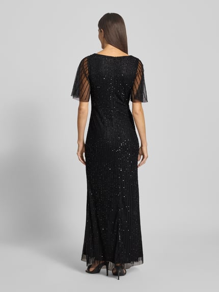 Lace & Beads Abendkleid mit V-Ausschnitt Black 5