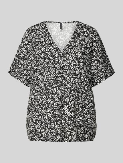 VERO MODA Loose Fit Blusenshirt aus Viskose mit V-Ausschnitt Modell 'EASY' Black 2
