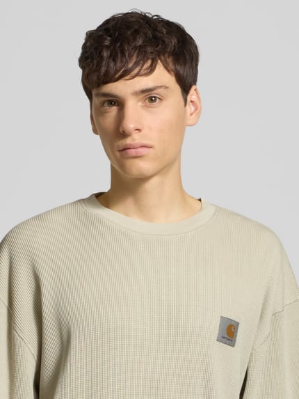 Carhartt Work In Progress Shirt met lange mouwen, structuurmotief en ronde hals Offwhite - 3