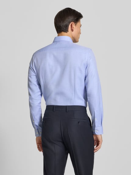 Jake*s Slim Fit Businesshemd mit Strukturoptik Hellblau 5
