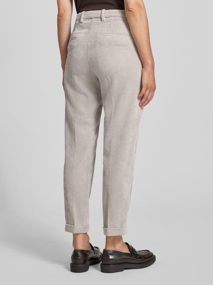 CAMBIO Corduroy broek met persplooien, model 'KRYSTAL' Steengrijs - 5