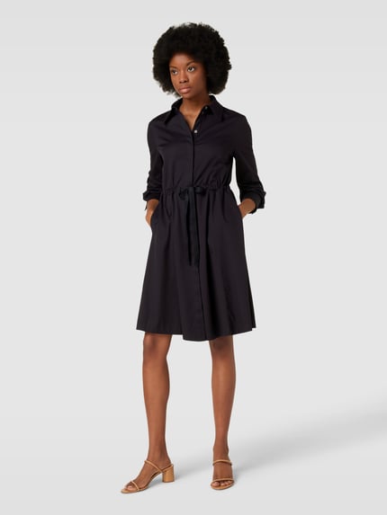 Marc Cain Knielanges Kleid mit Umlegekragen Marine 1