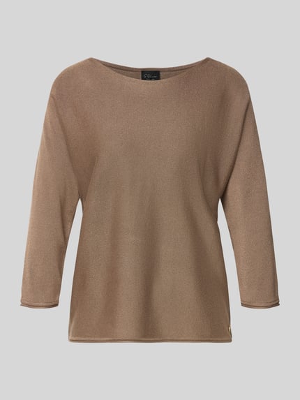 s.Oliver BLACK LABEL Relaxed Fit Strickpullover aus Viskose-Mix mit Glitzergarn Mittelbraun 2