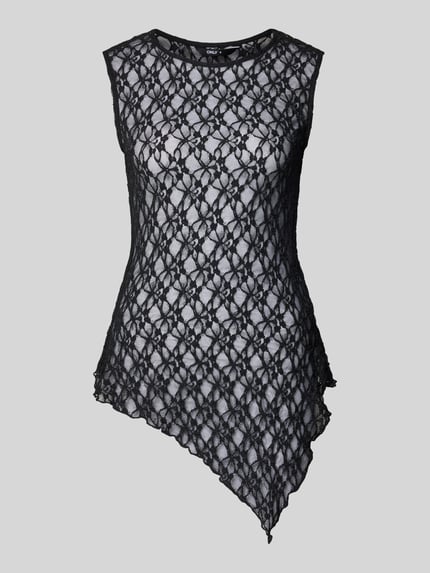 Slim fit top met asymmetrische band model 'LIVA' Shop The Look MANNEQUINE
