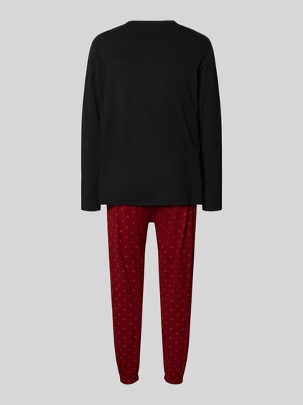 Calvin Klein Underwear Pyjama mit Logo-Muster und Label-Stitching Bordeaux 3