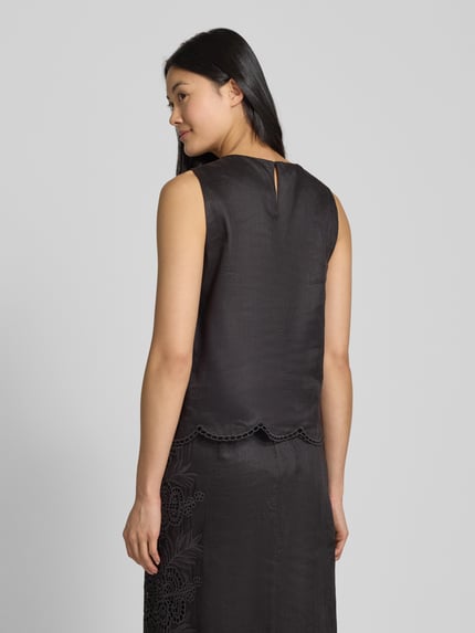 Max Mara Studio Tanktop met siergarnering, model 'EFESO' Zwart - 5