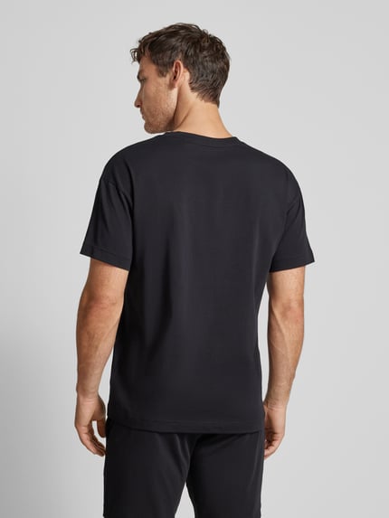 HUGO T-shirt met labelprint, model 'Laze' Zwart - 5