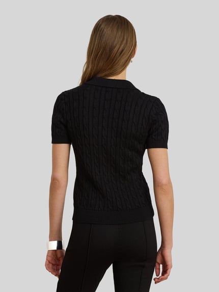 Lauren Ralph Lauren Regular Fit Poloshirt aus gewebtem Baumwoll-Mix Black 5